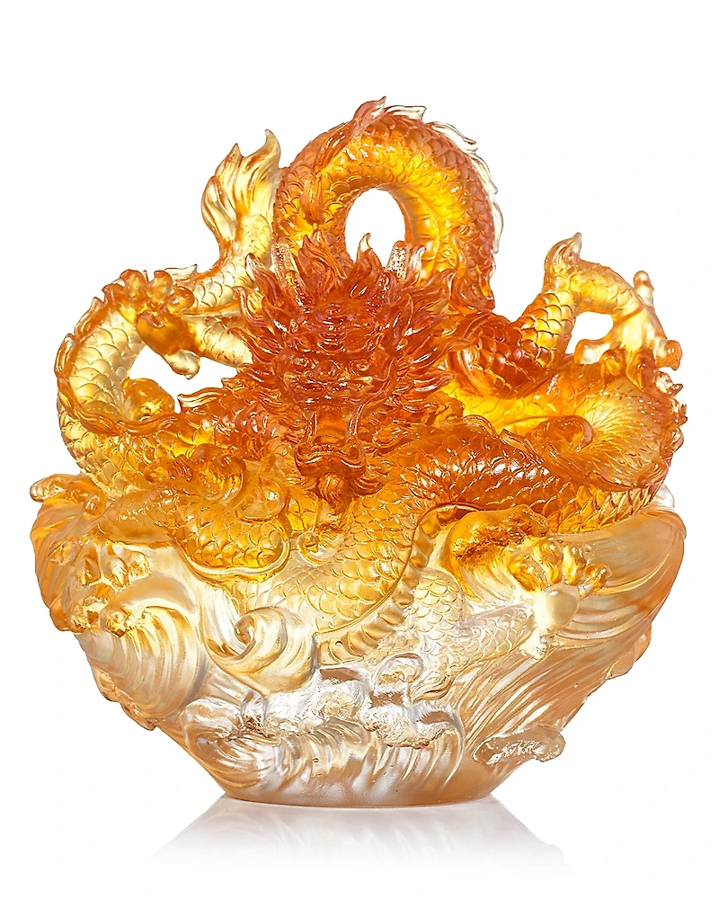 Liuli True Believer Auspicious Joy Crystal Sculpture