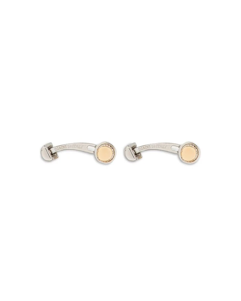 Men's Two Tone Cylindrical Cufflinks