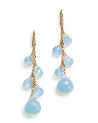 Marco Bicego 18K Yellow Gold Paradise Aquamarine & Diamond Chain Drop Earrings - Exclusive