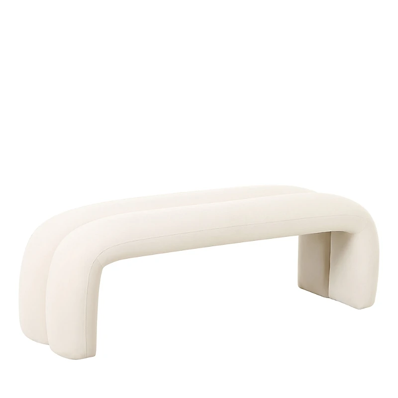 Tov Furniture Leigh Velvet Channeled Bench