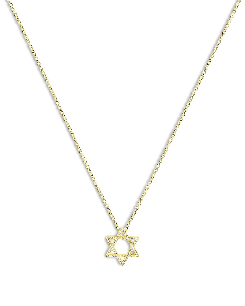 Meira T 14K Gold Diamond Star of David Pendant Necklace