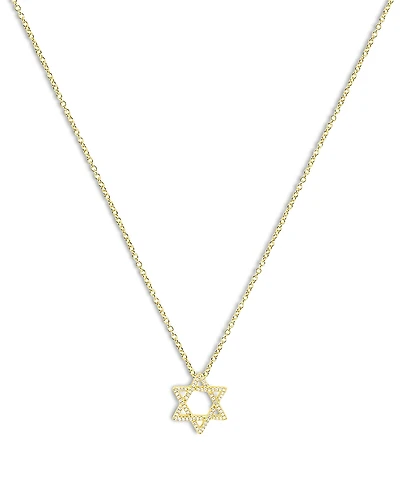 Meira T 14K Gold Diamond Star of David Pendant Necklace