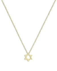 Meira T 14K Gold Diamond Star of David Pendant Necklace