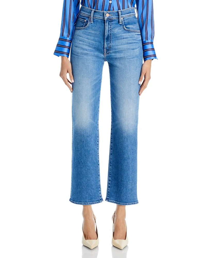 the Lil' Zip Rambler Petites Flood High Rise Cropped Straight Jeans Out of Blue