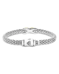 18K Yellow Gold & Sterling Silver Embrace Diamond Pavé X Caviar Bead Bracelet
