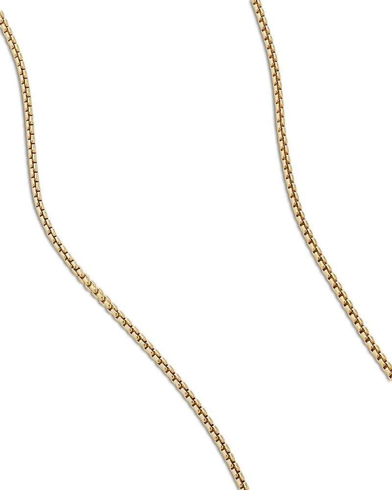 Box Chain Necklace 18K Yellow Gold, 1mm