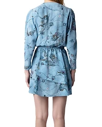 Rogers Silk Butterfly Print Dress