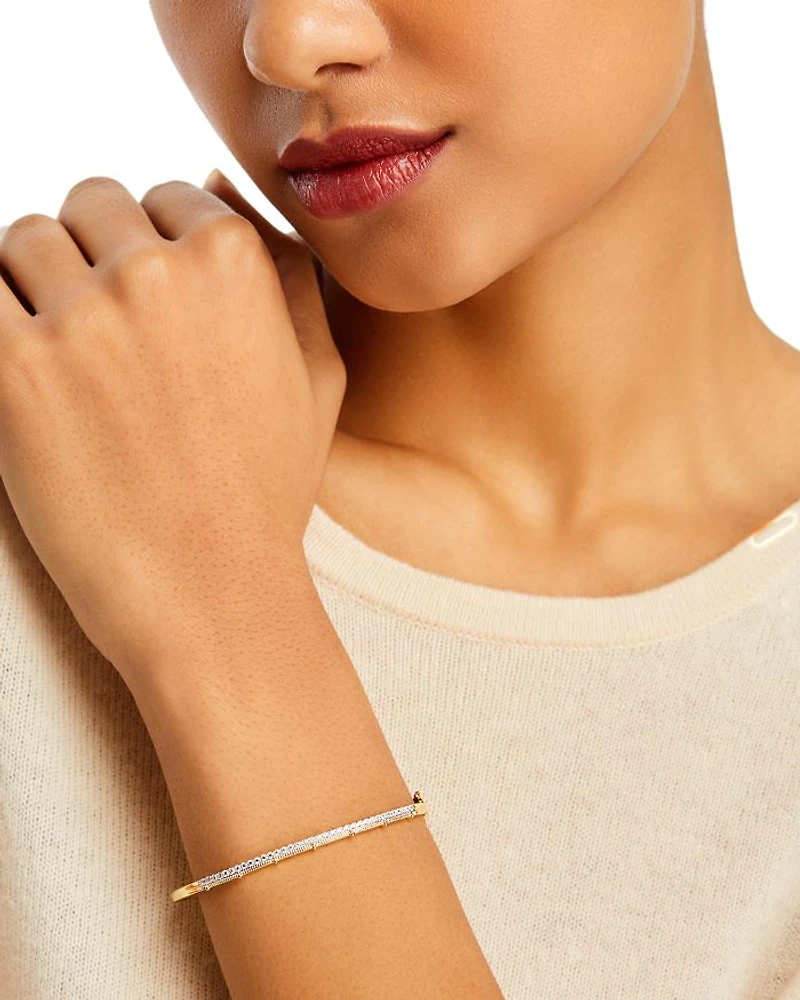 Diamond Bangle Bracelet in 14K Yellow Gold, 0.50 tcw