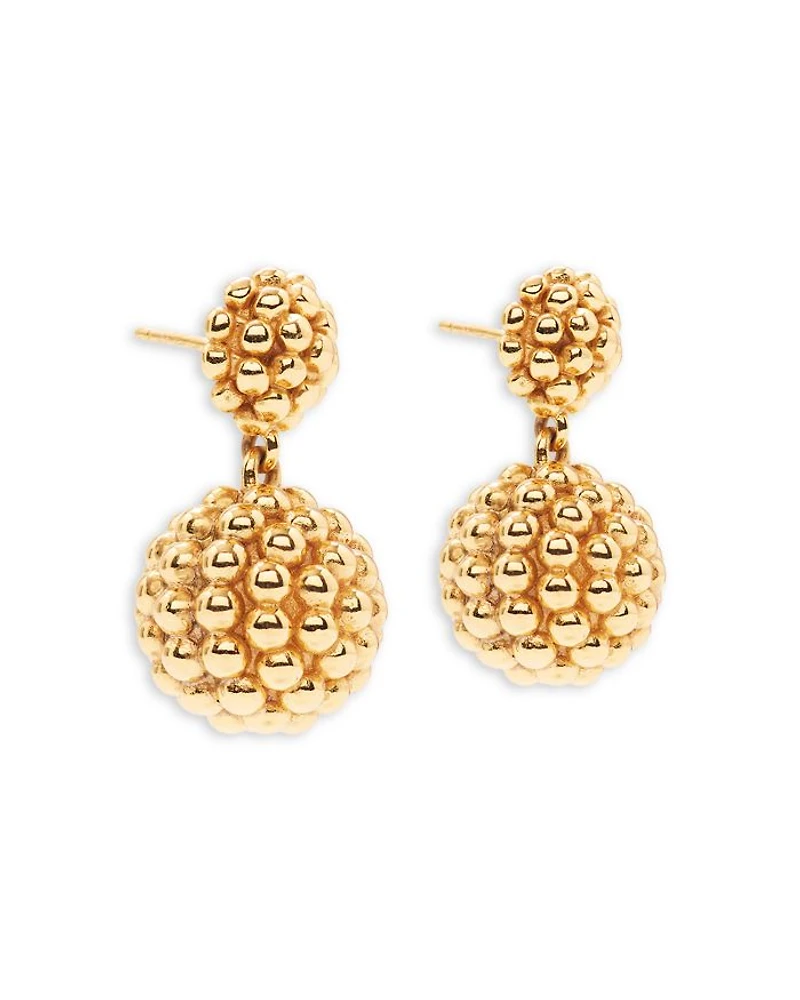 Berry Double Drop Earrings in 18K Gold Plated