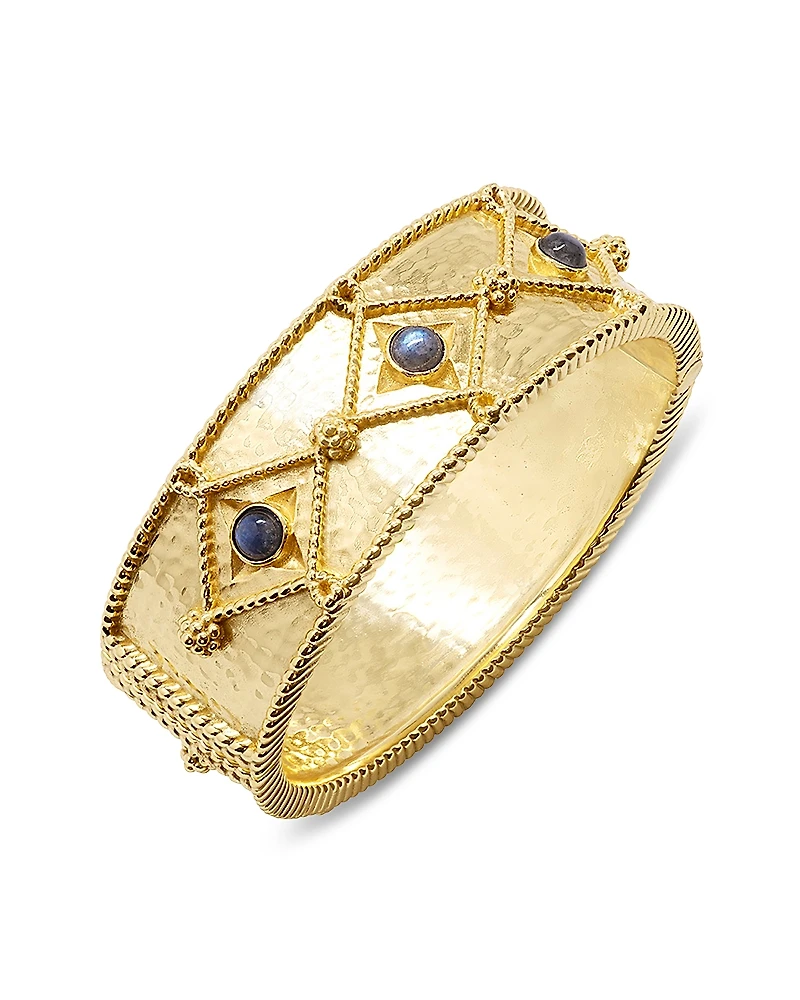 Capucine De Wulf Victoria Labradorite Hinged Bangle Bracelet