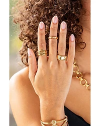 Cleopatra Slice Stacking Rings 18K Gold Plated, Set of 2