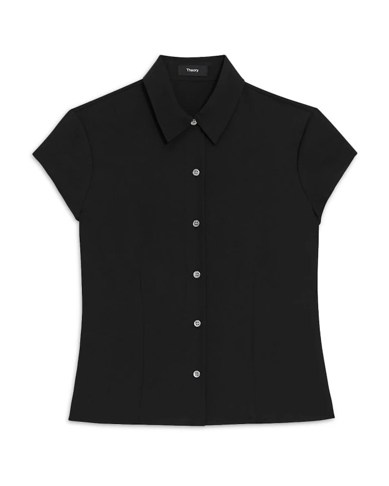 Silk Cap Sleeve Shirt