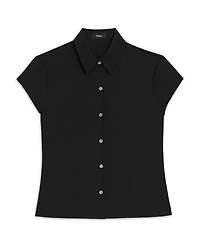 Silk Cap Sleeve Shirt