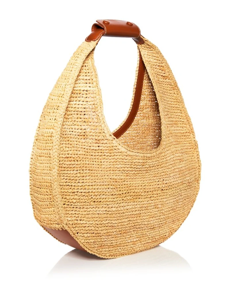 Raffia Large Moon Tote Bag