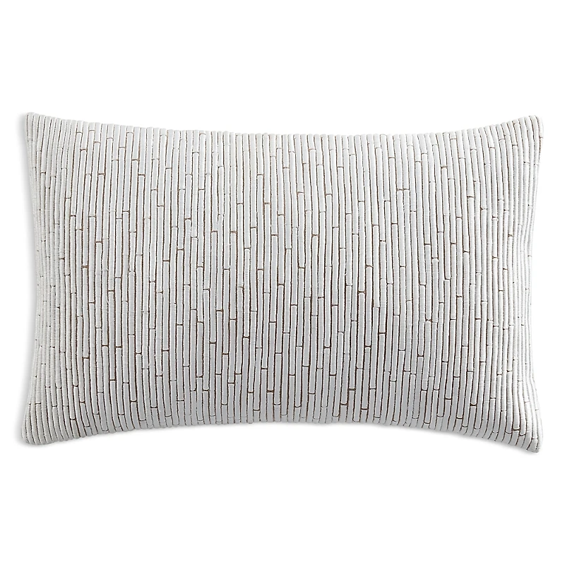 Donna Karan Home Embroidered Block Decorative Pillow, 11 x 22
