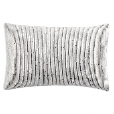 Donna Karan Home Embroidered Block Decorative Pillow, 11 x 22