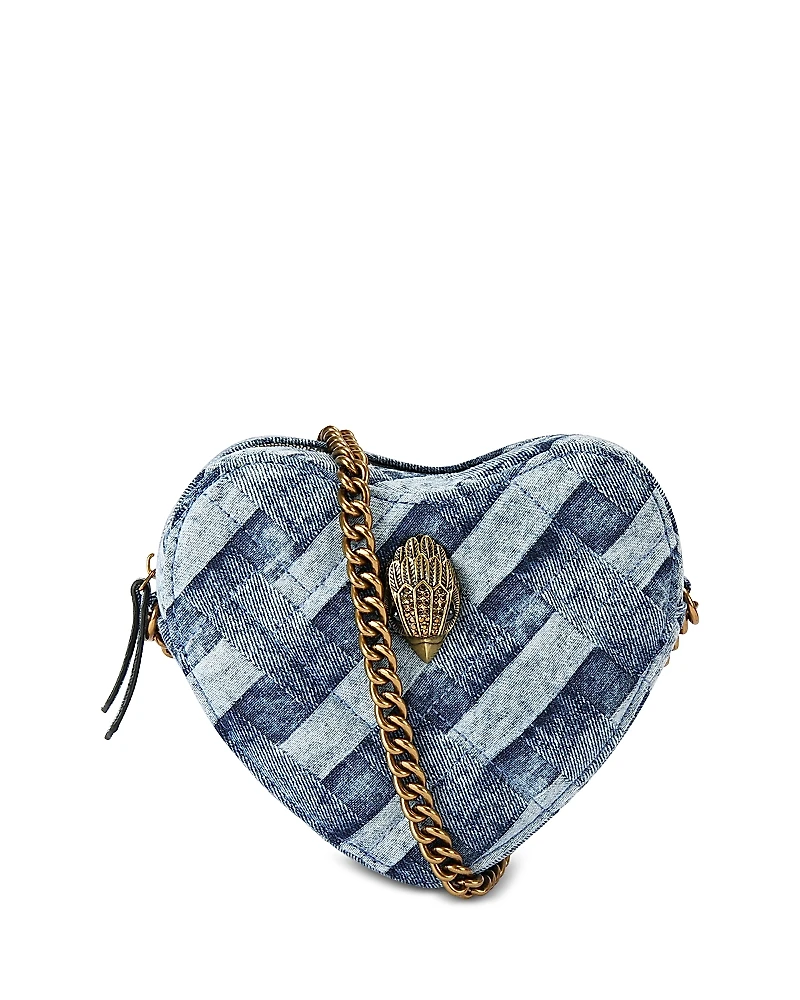 Kurt Geiger London Kensington Denim Heart Shaped Crossbody