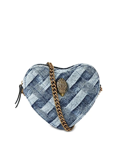 Kurt Geiger London Kensington Denim Heart Shaped Crossbody