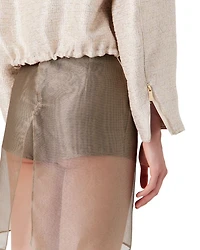 Metallic Tweed Hooded Jacket