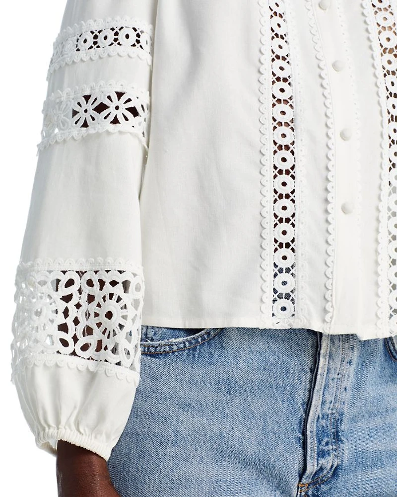 Lace Button Up Shirt - Exclusive