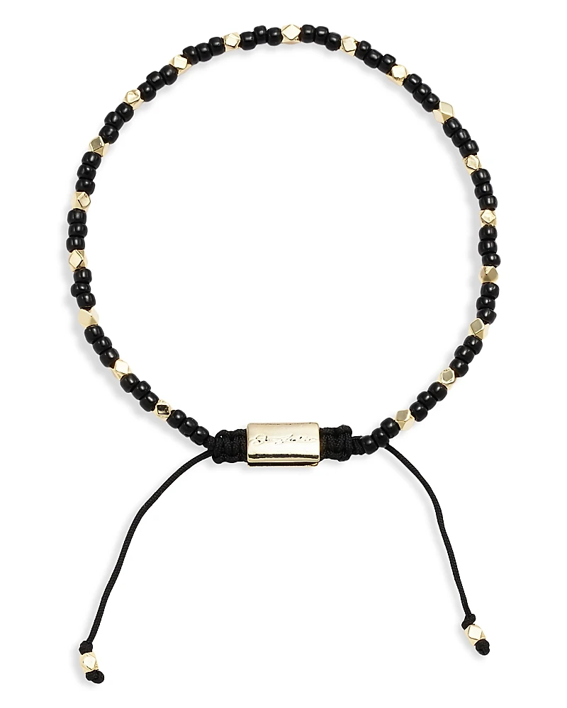 Jan Leslie Black Bead & Gold-Tone Sterling Silver Bracelet