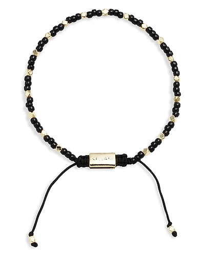 Jan Leslie Black Bead & Gold-Tone Sterling Silver Bracelet