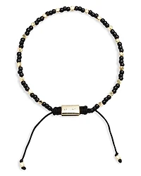 Jan Leslie Black Bead & Gold-Tone Sterling Silver Bracelet
