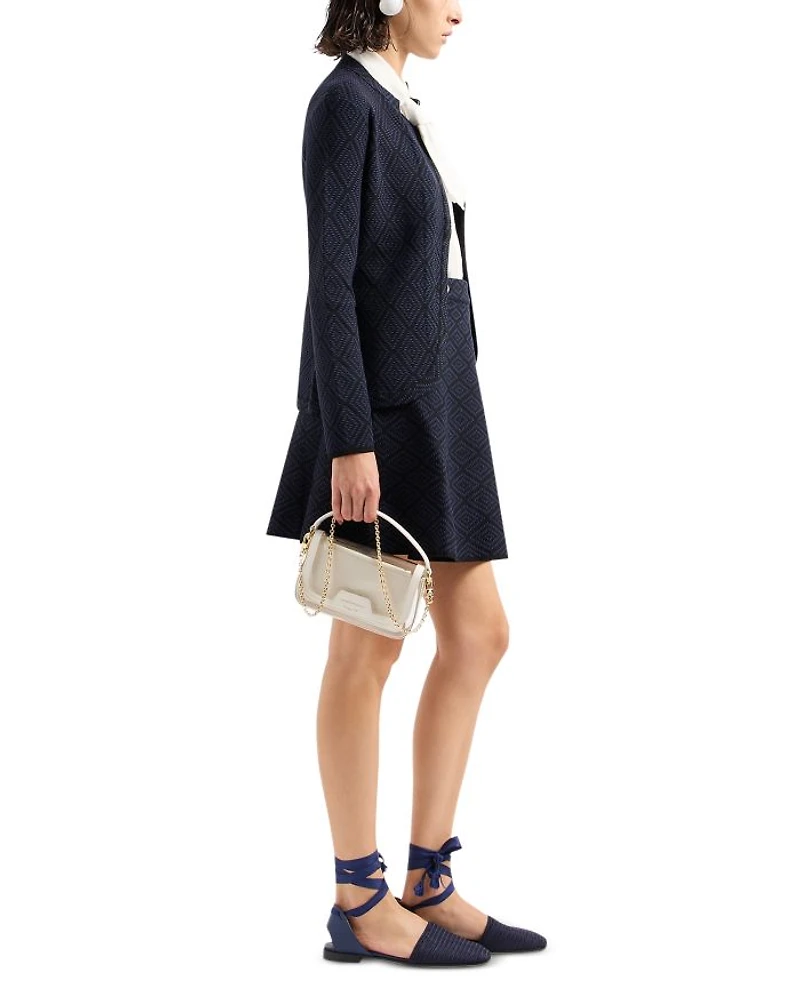 Diamond Jacquard Knit Jacket