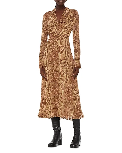 Whistles Serpent Print Midi Dress