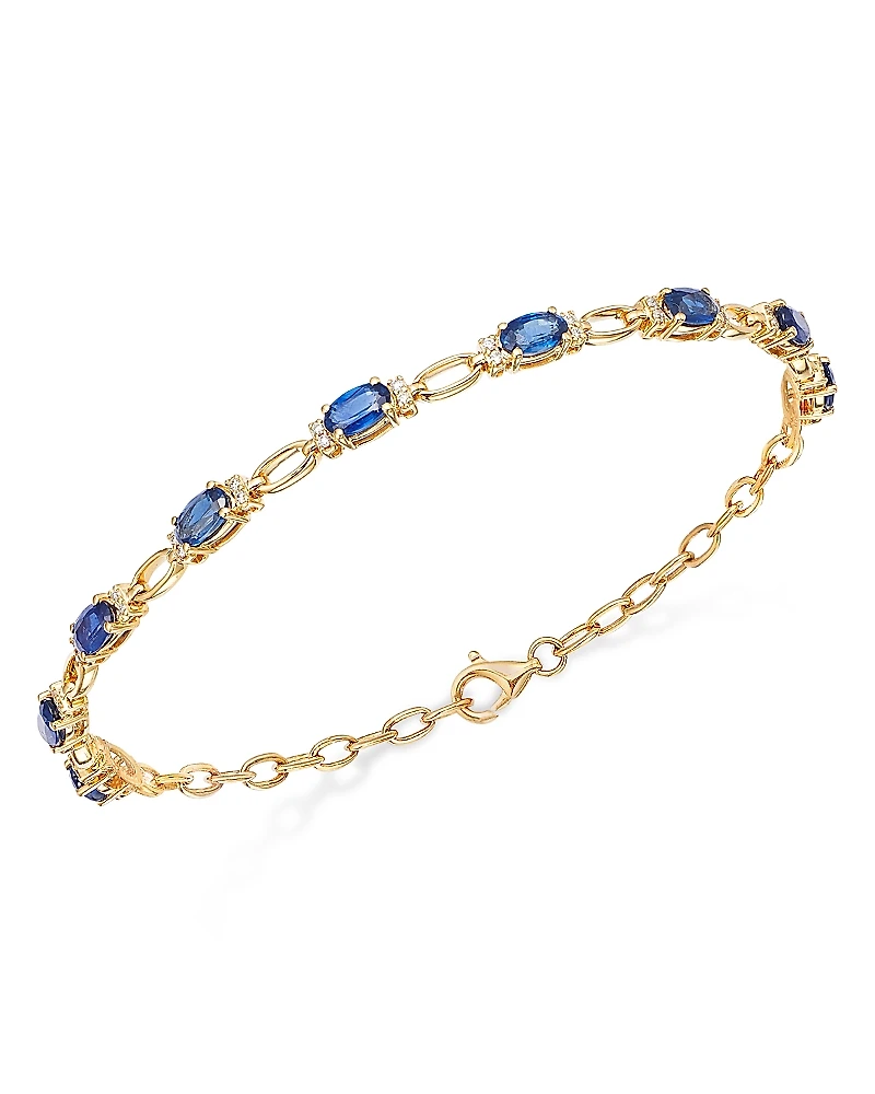 Bloomingdale's Fine Collection Sapphire & Diamond Tennis Bracelet
