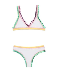 Girls' Rainbow Embroidered Two Piece Swimsuit - Little Kid, Big Kid