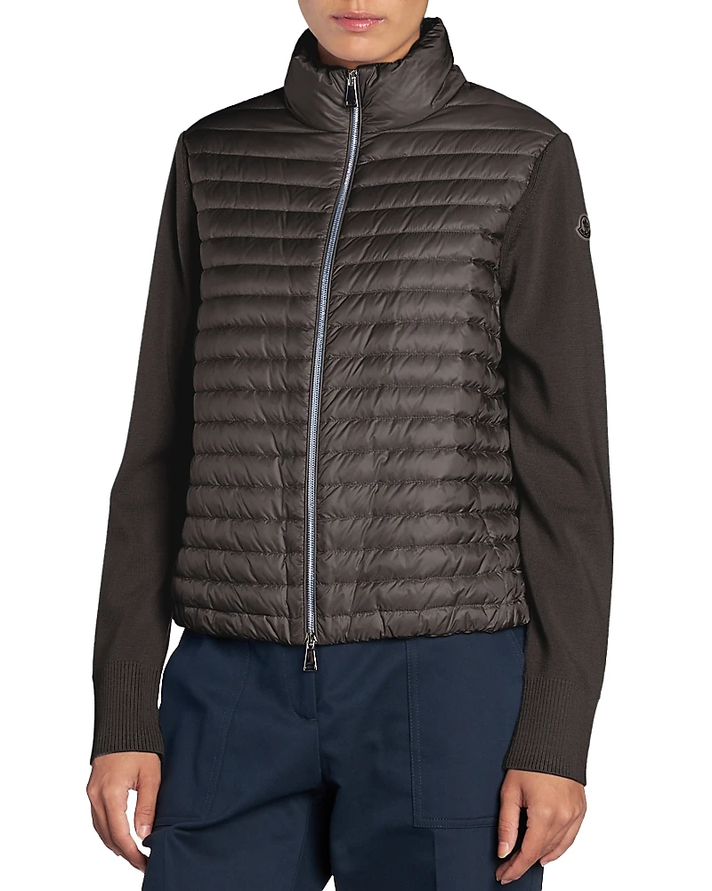 Moncler Quilted Wool Puffer Cardigan