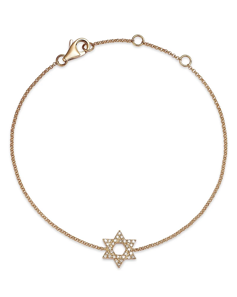Bloomingdale's Fine Collection Diamond Star of David Chain Bracelet