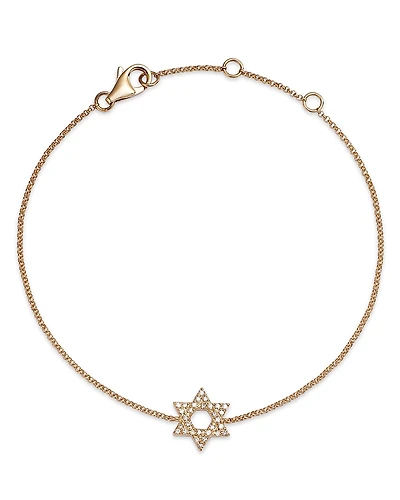 Bloomingdale's Fine Collection Diamond Star of David Chain Bracelet