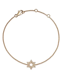 Bloomingdale's Fine Collection Diamond Star of David Chain Bracelet