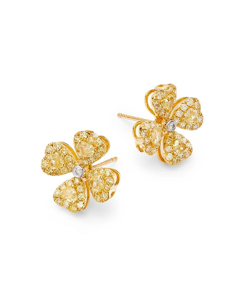 White & Yellow Diamond Pavé Bypass Ring in 14K White & Yellow Gold 1.65 tcw
