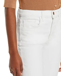The Callie High Rise Cropped Flare Jeans White