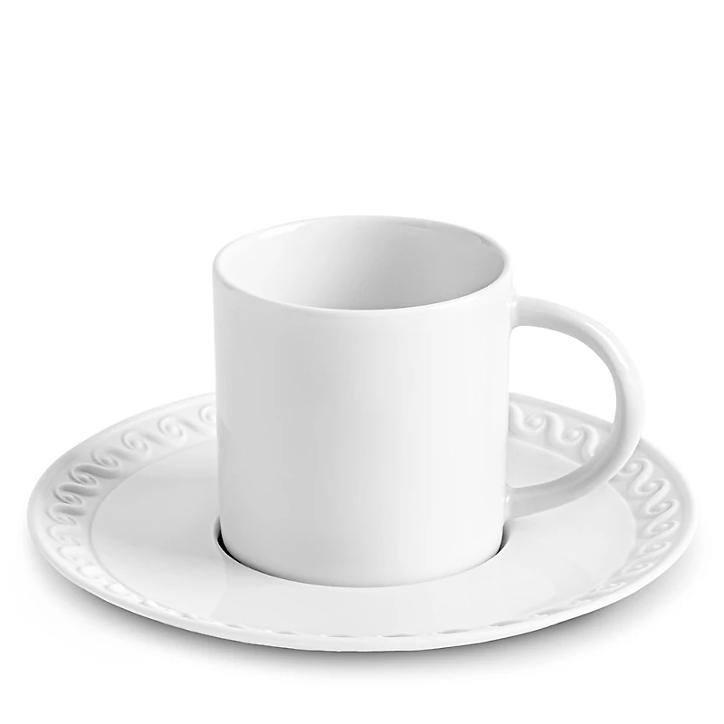L'Objet Neptune White Espresso Cup and Saucer