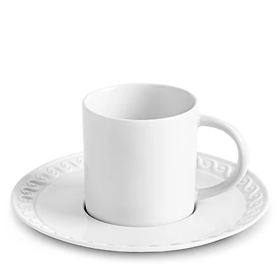 L'Objet Neptune White Espresso Cup and Saucer