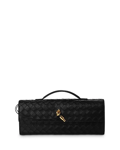 Bottega Veneta Andiamo Intrecciato Leather Clutch
