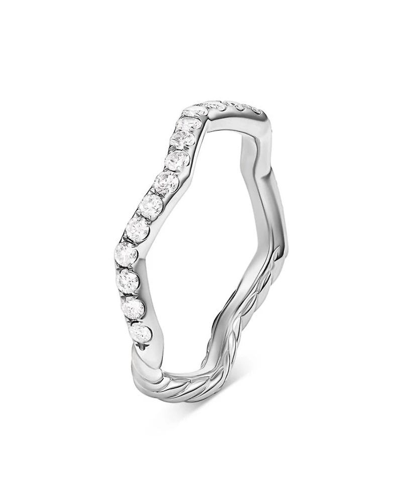 Stax Zig Zag Ring Sterling Silver with Diamonds, 2mm