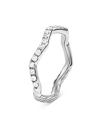 Stax Zig Zag Ring Sterling Silver with Diamonds, 2mm