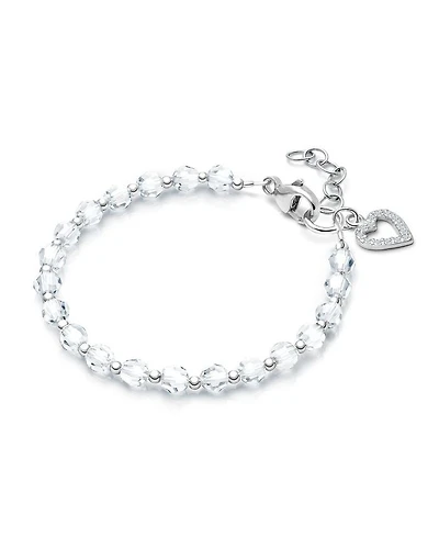 Children's Sterling Silver Birthstone Crystal Bracelet Girls' 6.25"
