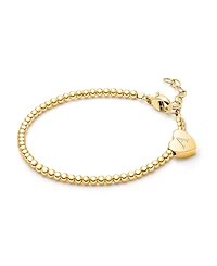 Tiny Blessings Children's 14K Gold Dainty Heart & Engraved Initial Girls' 5.25" Bracelet