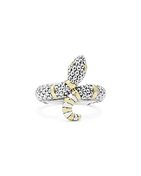 18K Yellow Gold & Sterling Silver Rare Wonders Caviar Bead Snake Ring