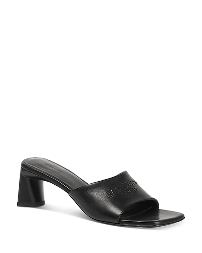 Balenciaga Women's Logo High Heel Slide Sandals