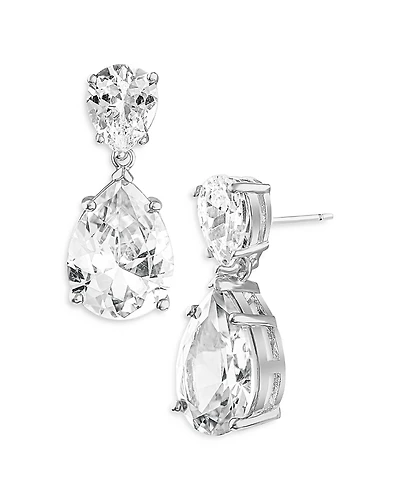 Cz By Kenneth Jay Lane Double Pear Drop Earrings