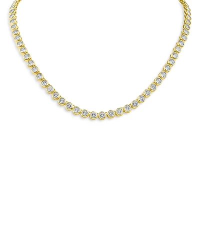Cz By Kenneth Jay Lane Round Bezel Set Tennis Necklace, 16