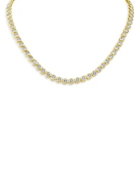 Cz By Kenneth Jay Lane Round Bezel Set Tennis Necklace, 16