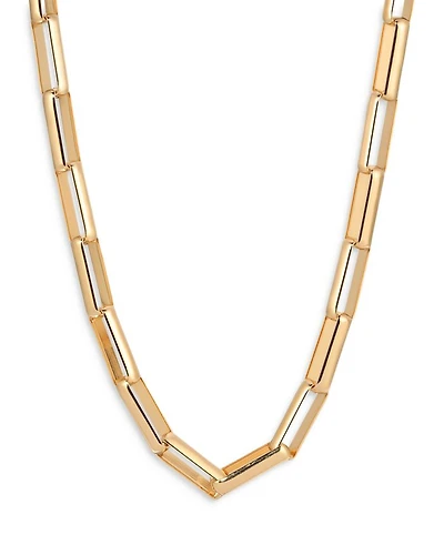 Rectangular Link Chain Necklace, 17"